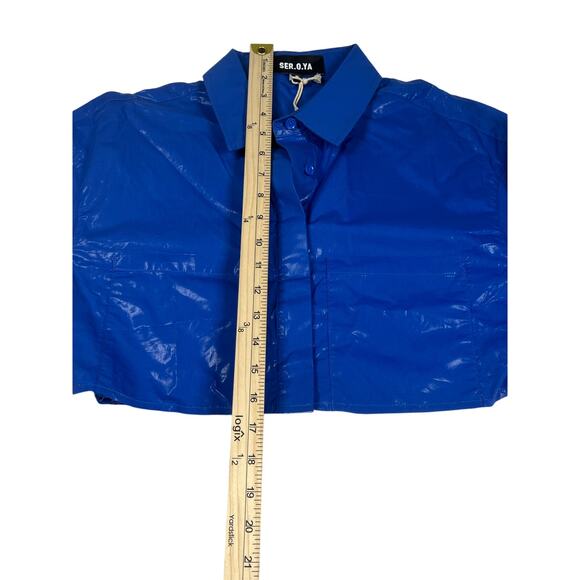 SER. O. YA Chi Coated Top in Royal Blue, size S, NWT. - Picture 8 of 10